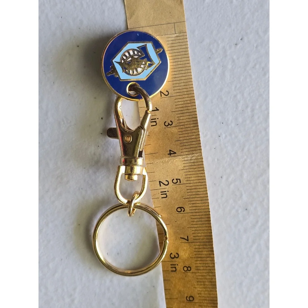 Brigade De Transmissions Keychain Gold Blue Enamel Military Charm